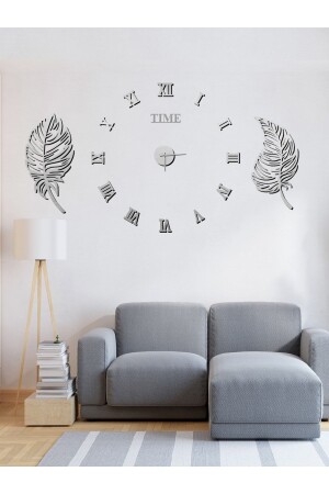 Time Collection 3d Roman Numeral Clock and 2 Leaf Board Set (SILVER) WD-ROMAYAPRAK - Wooden Factory