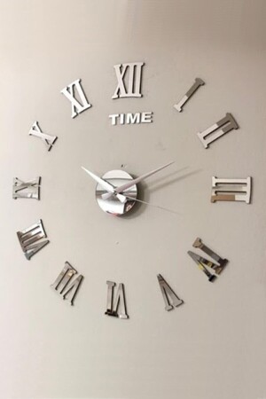 Time Collection 3d Roman Numeral Wall Clock (SILVER) - Wooden Factory
