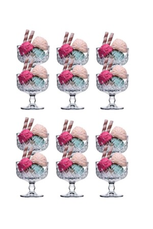 (MNZ-Timeless Ice Cream Bowl Set) مجموعة من 12 440211 (P-440211) - Paşabahçe