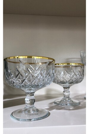Timeless Gilded Footed Ice Cream Bowl Set of 2 - Paşabahçe