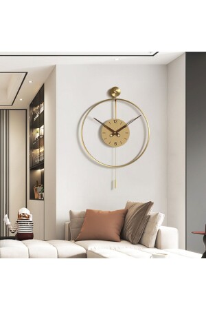 Timelles Premium Gold Solo , Modern Dekoratif Sarkaçlı Metal Duvar Saati Timelles-kristalGold - MetaQuartz Aksesuar