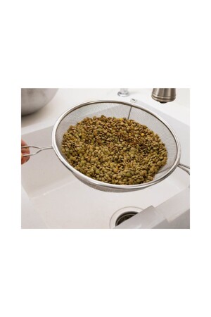 Tinned Flour - Milk - Sugar - Pulses Strainer with Supported Metal Handle 22 Cm EVF5DDESTEKLI22CMPKTL - EveFix