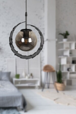 Titan Single Kronleuchter Schwarz Rauchglas 300 002 0956 01-03 - Begüsa