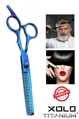Titanium Metallic Blue Hair Cutting Scissors 6 inch 17cm - Xolo