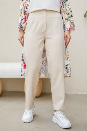 Tiya Beige Trousers - Gizce