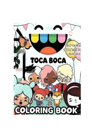 Toca Boca Coloring Book with Stickers (16 Pages) - Parti Dükkanım