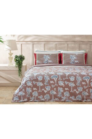 Toile De Jouy Cotton Double Duvet Cover Set 200x220 Cm Fuchsia TYC00782306546 - English Home