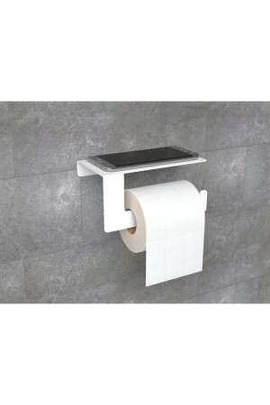 Toilet Paper Holder with Metal Phone Shelf - Kraker