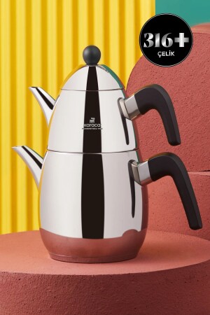 Tokyo Midi Powersteel Pro 316 Steel Induction Base Teapot Set 8697918716424 - Karaca
