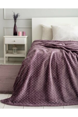 Tomurcuk Decke Single Ash Purple KULMORU - İpekçe Home