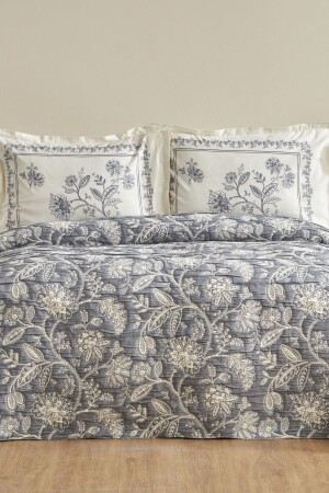 Ton-Doppeltagesdecken-Set Indigo - Karaca Home