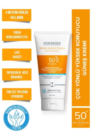Tonausgleichender Sonnenschutz gegen Hautunreinheiten, hoher Schutzfaktor 50+, Aloe Vera, Panthenol, Kollagen und Shea DG-G791 - Doragold
