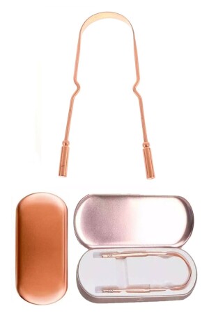 Tongue Cleaner Copper Crescent Oral Care Brush Tongue Plaque Removal Tongue Scraper with Storage Box - İndirimkap