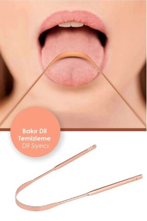 Tongue Cleaner Copper Oral Care Brush Tongue Plaque Removal Tongue Scraper - İndirimkap