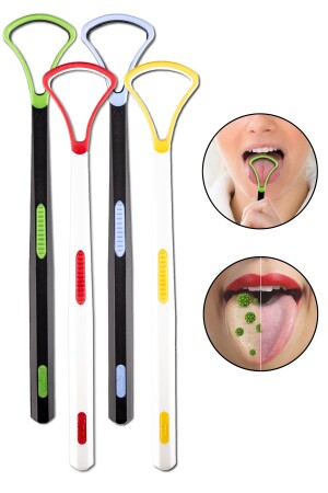 Tongue Cleaning Set 4-Piece Tongue Scraper Tongue Cleaner Hygienic Silicone Tip Tongue Cleaning Stick - Ibrush