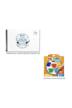 Toospik Akademi Children's Inexhaustible Drawing Book & carioca Teddy Crayons 6-pack tspk0012 - Carioca