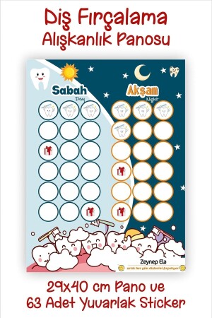 Tooth Brushing Habit Board for Kids - Tooth Brushing Tracker Chart Sticker Board k862 - MSticker