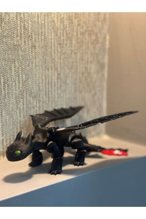 Toothless How to Train Your Dragon Animated Figure - 20 Cm ( 1 Piece ) ( Black ) - 3D