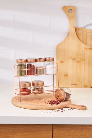 Top Copper 8-Piece Spice Set with Stand TYC55HHMNN168977524169770 - Karaca
