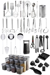 Top Quality Ladle Set Kitchen Dowry Set Metal Kitchen Utensils Serving Presentation Set And Storage Container T090498S106 - Mirilliahome