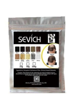 Toppik Orta Kahve ( Med Brown ) Topik Saç Tozu Saç Fiberi Keratin 100 gr - Sevich