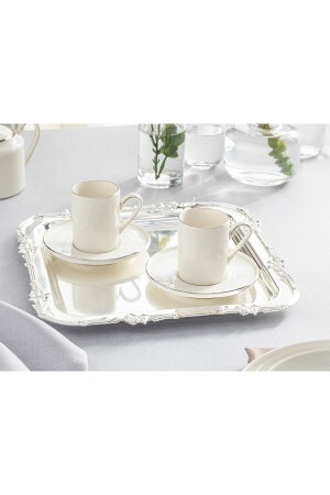 Torino Kahve Servisi 4 Adet 2 Kişilik Porselen 90 ml Gümüş 10037721 - English Home