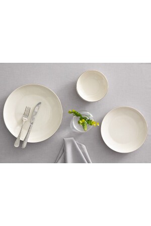 Torino Tafelservice aus Porzellan, 18-teilig, für 6 Personen, Silber, 10034070 - English Home