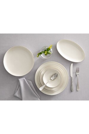 Torino Tafelservice aus Porzellan, 27-teilig, für 6 Personen, Silber, 10037727 - English Home
