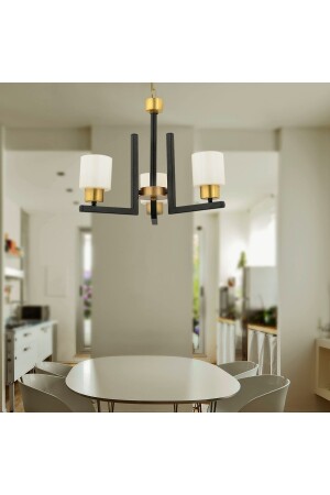 Torqu 3 Piece Antique Black Modern Bedroom Kitchen Living Room Hall Chandelier 3424-03-BL - Apliqa