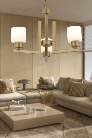 Torqu 3-Piece Antique Painted White Glass Modern Young Room Bedroom Living Room Chandelier 3424-03-FR - Apliqa