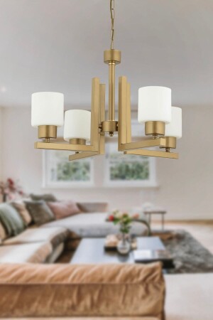 Torqu 4-Piece Antique Painted White Glass Modern Young Room Bedroom Living Room Chandelier - Apliqa