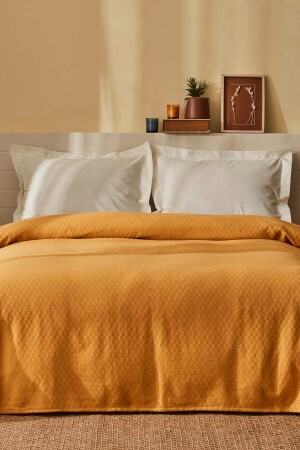 Tory Musselin Double Pike 200x230 cm Gelb 200. 22. 01. 0090 - Karaca Home