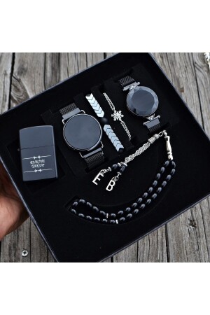 Touch Couple Wristwatches Lighter Rosary Bracelet Set deepwell-pk101 - DEEPWELL