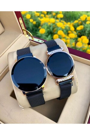 Touch Unisex Paar Kombination Herren Schwarz - Damen Rose Case Touch Lover Uhren ÇENÇEN699 - ÇENÇEN
