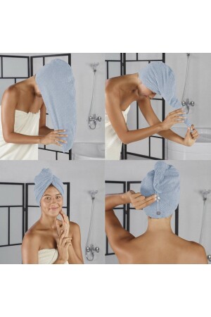 Towel Hair Cap Buttoned Cotton Boxed Shipment HSB - modacosmo