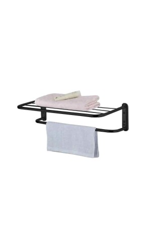 Towel Rack Black Bathroom Shelf Hotel Bathroom Hanger 3003 3003-34 - Weblonya