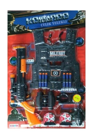 Toy Sponge Shooting Rifle Set Steel Vest Commando Set - Ayt Ticaret
