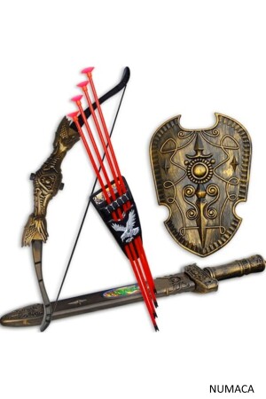 Toy Super Warrior Sword Shield Arrow Bow Set - Plastic Toy - Large Size Arrow Bow Sword Play Set - Numaca