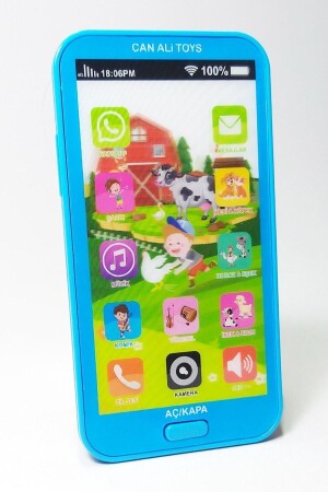 Toy Touchscreen Mobile Phone with Turkish Voice and 12 Functions - Can Ali Toys