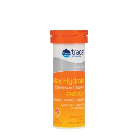 Trace Minerals Max-Hydrate Energy (10 Effervescent Tablets, Orange) - Trace Minerals