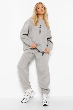 Trainingsanzug-Set, Sweatshirt, Jogger – bedruckter, übergroßer Band-Hoodie - Modern Moda