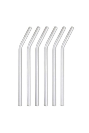 Transparent 6-Piece Glass Curved Straws - Asya Bazaar