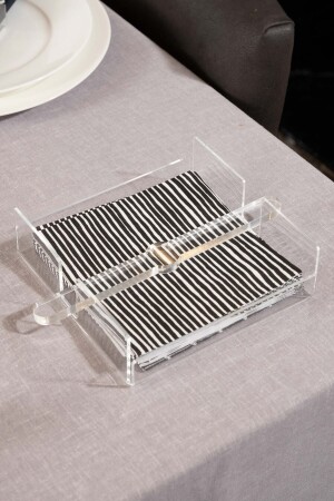 Transparent Acrylic Plexi Square Napkin Holder Bathroom Organizer 18x18 Cm 3 Mm - Sogo