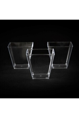 Transparent Crystal Mica Extra Hard Plastic Prism Cubic Bowl 200 Cc 25 Pieces - Ozcmax