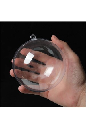 Transparent Mica Sphere Ball - Christmas Pine Tree Ornaments - Hangable Plastic Ball - 12 Cm - Roco Paper