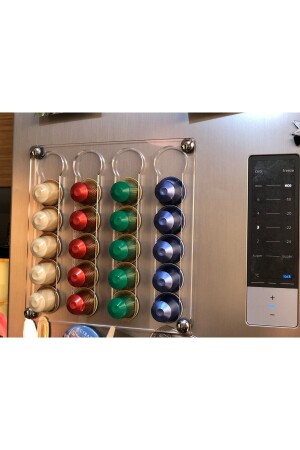Transparent Nespresso & Jacobs Compatible Capsule Coffee Stand (WITH MAGNET, 20 CAPSULES CAPACITY) KAPSUL001 - TREND