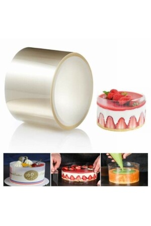 Transparent Patternless Cake Side Decoration Film Gelatin-cream Holder (7cm-25mt) TRANSFER GELLAYIN 7*25 - Gusto