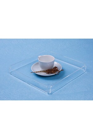 Transparent Plexiglass Tray 20x20 cm Service Coffee Tea and Presentation Tray TRANSPARENT PLEXYTETRAY - Asfal