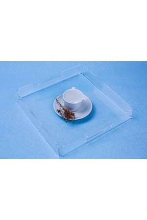 Transparent Plexiglass Tray 25x25 Cm Service, Coffee, Tea and Presentation Tray TRANSPARENT PLEXYTETRAY - Asfal