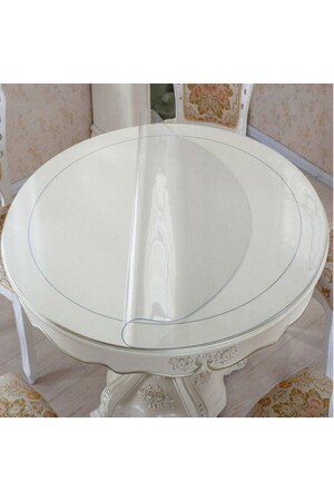 Transparent PVC Table Cloth 1. 7 Mm 110 Cm Diameter Round 58 - Nurteks
